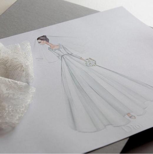 法国某时尚品牌公布 宋慧乔婚纱制作过程