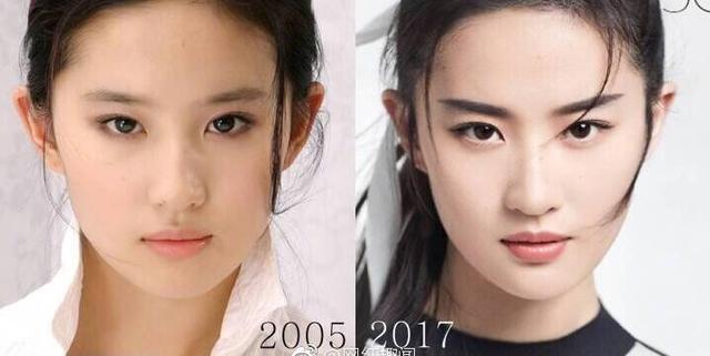 网友把刘亦菲13年前的脸和现在拼在一起，太神奇了！