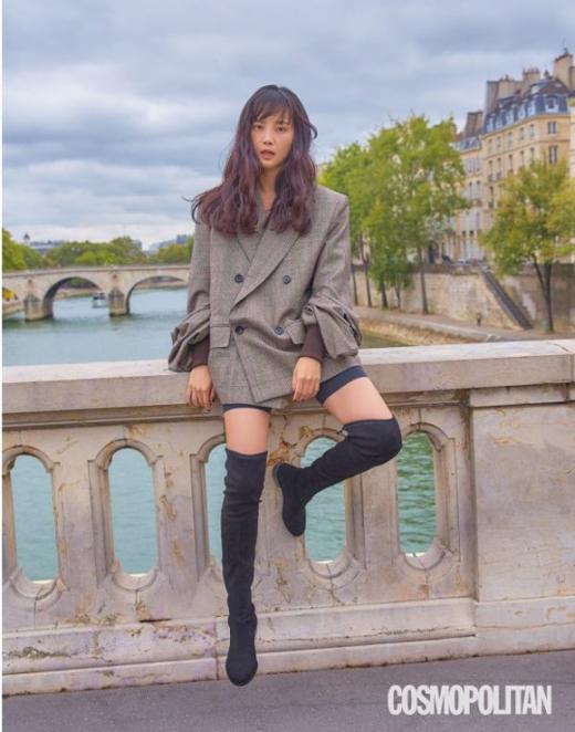 韩国女艺人 尹胜雅法国巴黎拍时装照
