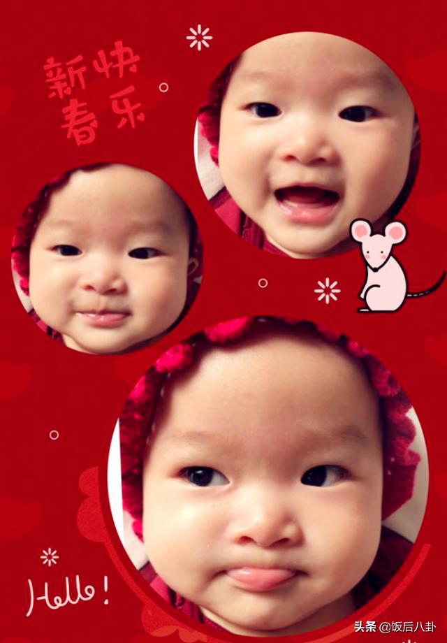 “双儿”陈少霞晒全家福画面超温馨，三胎女儿开心收红包表情好萌