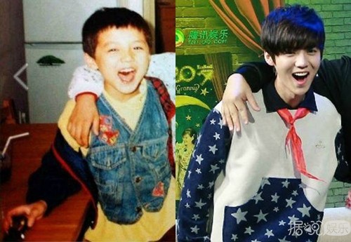 血槽已空！鹿晗童年成年对比照，真的是从小帅到大好任性