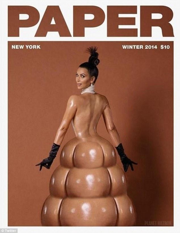 金卡戴珊火辣脱衣登杂志 翘臀放酒杯秀神技