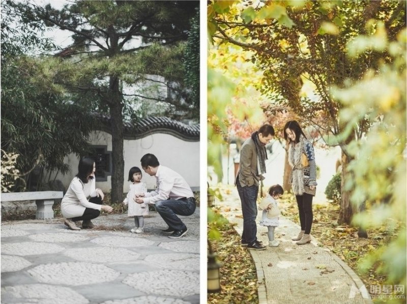 赵子琪路金波夫妇拍全家福 女儿可爱出镜