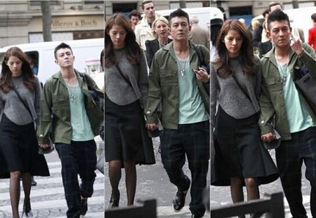 陈冠希牵女友不爽被拍 摆臭脸竖中指惹争议