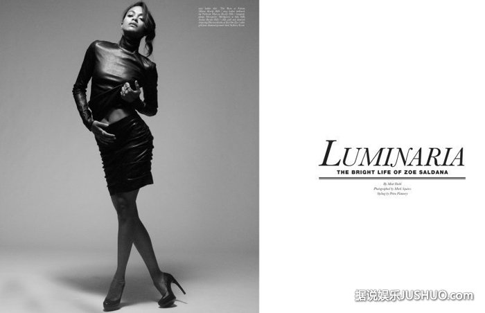 佐伊·索尔达娜登杂志 尽展热辣性感魅力