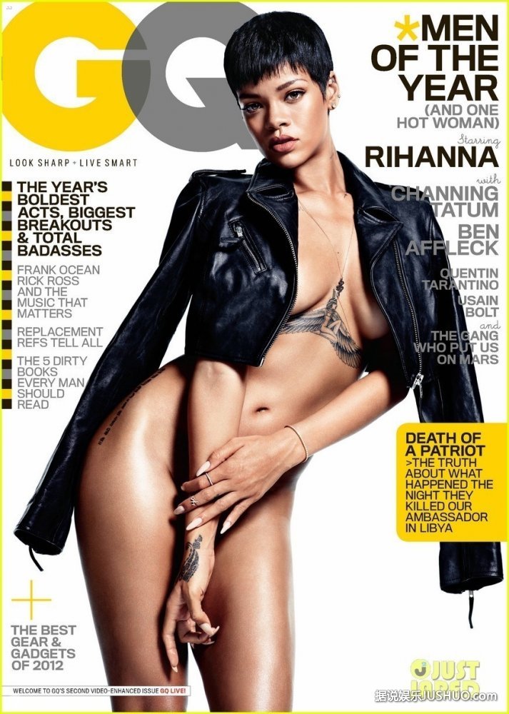 蕾哈娜全裸登GQ杂志封面 大秀性感身材