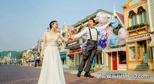 王祖蓝李亚男曝婚纱照 最萌身高差祖蓝起跳