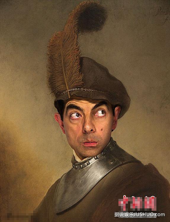 憨豆先生恶搞乱入名画 蒙娜丽莎鼻孔朝天 憨豆先生恶搞乱入名画 蒙娜丽莎鼻孔朝天