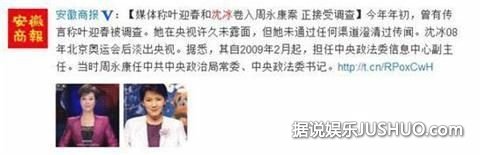 曝女主持叶迎春和沈冰卷入周永康案 正接受调查