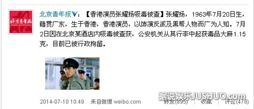 香港男星张耀扬吸毒被拘 曾演《古惑仔》一炮而红 香港男星张耀扬吸毒被拘 曾演《古惑仔》一炮而红