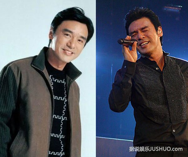 钟镇涛携子吃饭 比25岁儿子显年轻