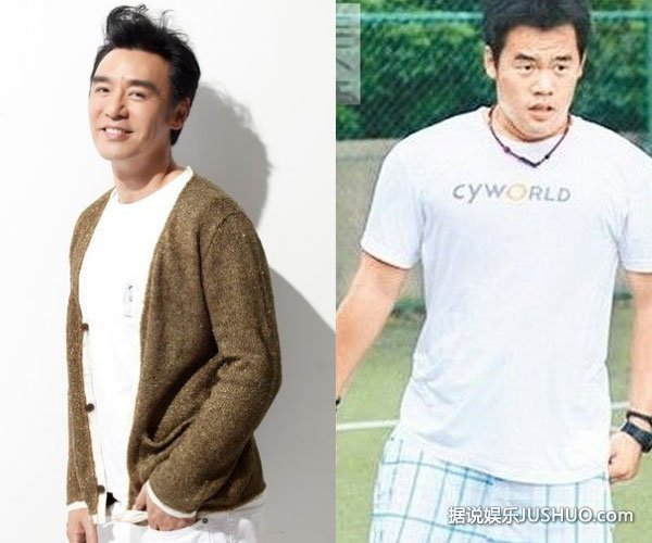 钟镇涛携子吃饭 比25岁儿子显年轻