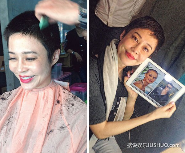 孙佳君飘逸长发被剪 遭错喊“小伙子”