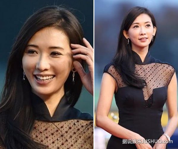 林志玲出席马术比赛 着透视装大秀事业线