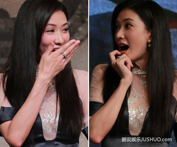 林志玲表情卖萌 嘟嘴吐舌显俏皮