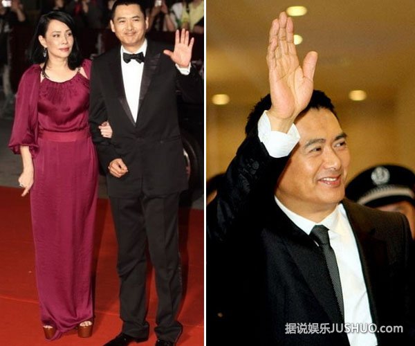 周润发携妻子参加庆功宴 夫妻恩爱举杯共饮