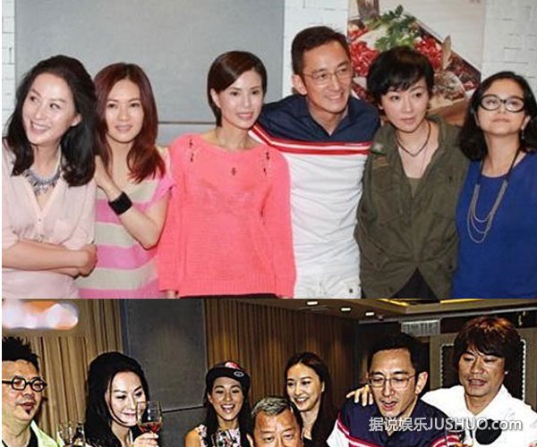 吴启华50岁生日 女人俱乐部六女献吻