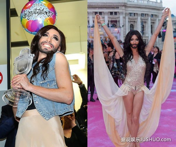 大胡子变性歌手引围观 淡定面对外界质疑