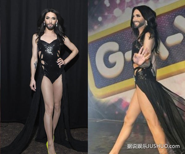 大胡子变性歌手引围观 淡定面对外界质疑