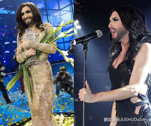 大胡子变性歌手引围观 淡定面对外界质疑