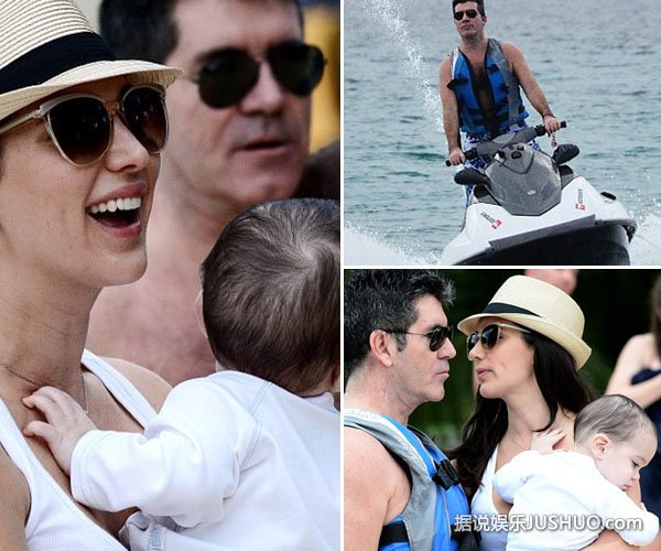 西蒙一家三口度假可爱儿子抢镜