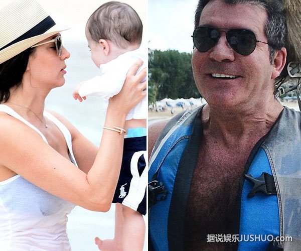 西蒙一家三口度假可爱儿子抢镜