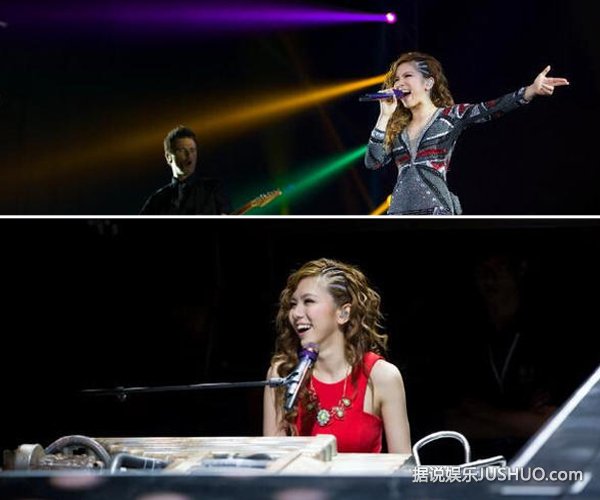 邓紫棋演唱会秀美腿 卖力演出露底裤