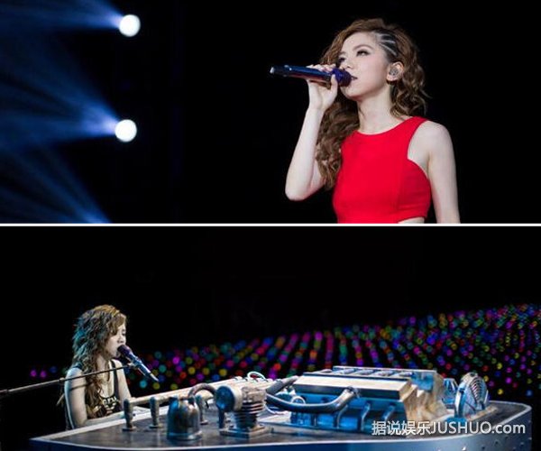 邓紫棋演唱会秀美腿 卖力演出露底裤