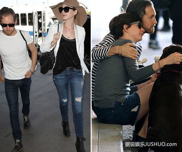 安妮海瑟薇抵沪 老公陪同紧牵手甜蜜说笑