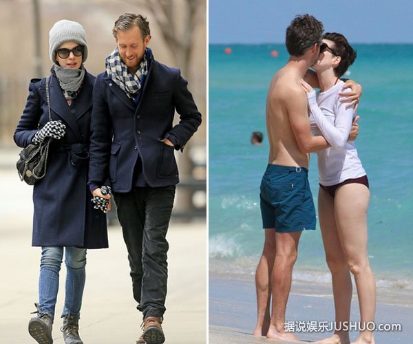 安妮海瑟薇抵沪 老公陪同紧牵手甜蜜说笑