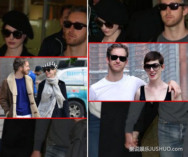 安妮海瑟薇抵沪 老公陪同紧牵手甜蜜说笑