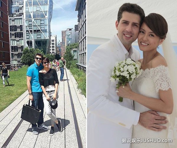 梁咏琪庆祝节日搂丈夫一脸的幸福