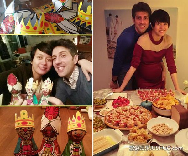 梁咏琪庆祝节日搂丈夫一脸的幸福