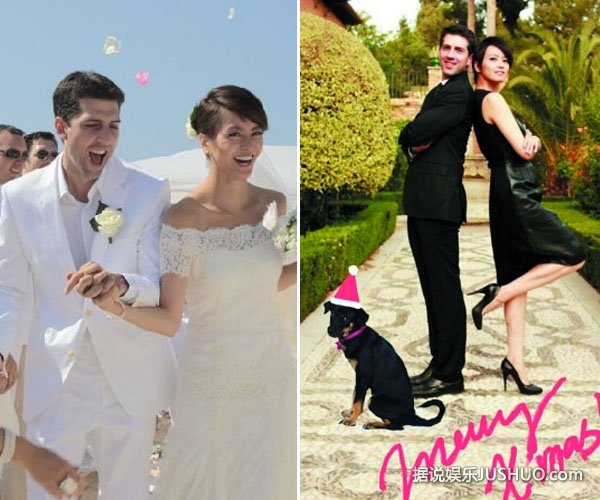 梁咏琪庆祝节日搂丈夫一脸的幸福