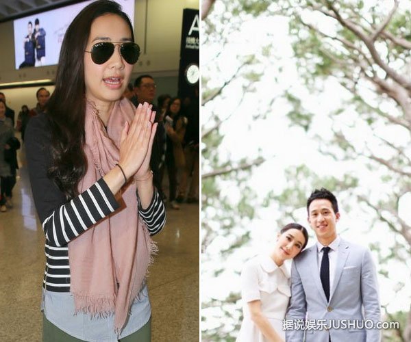 吴雨霏与老公洪立熙甜蜜返港 否认奉子成婚