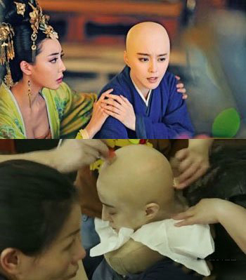 范冰冰光头造型真相曝光 光头更突显女神细嫩瓷肌