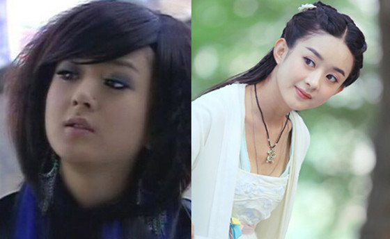 赵丽颖整容前后照片曝光 包子妹以前的脸更圆！