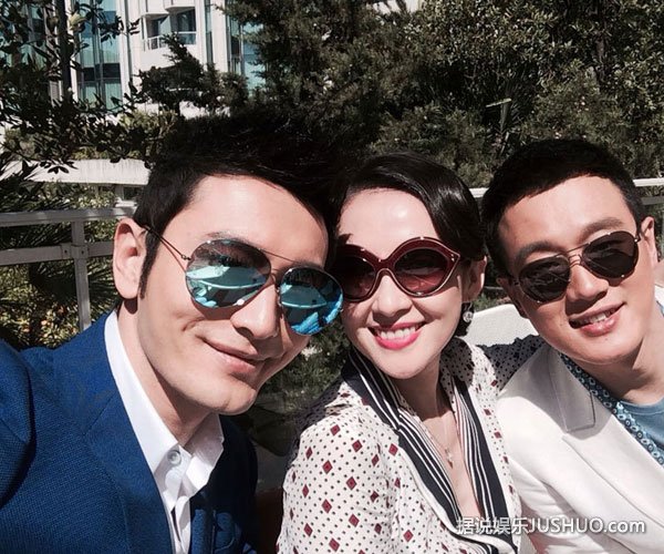 黄晓明晒与章子怡佟大为聚会照 宋慧乔大赞帅气